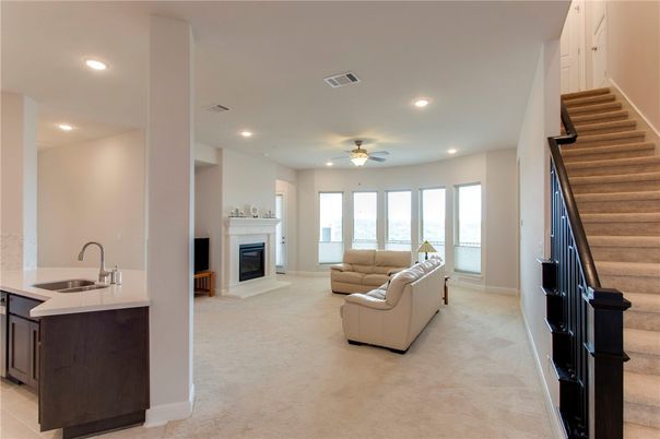 Fireplace, Interior, Living room, Recessed Lighting