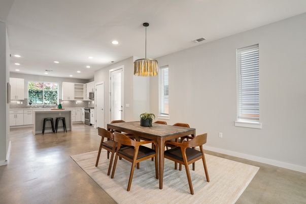 Dining room, Interior, Kitchen, Pendant Lights, Recessed Lighting