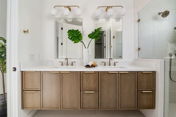 Bathroom, Dual Sink Vanities, Glass Shower, Interior
