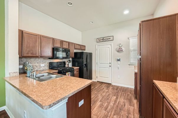 Interior, Kitchen, Recessed Lighting, Wood Texture Flooring