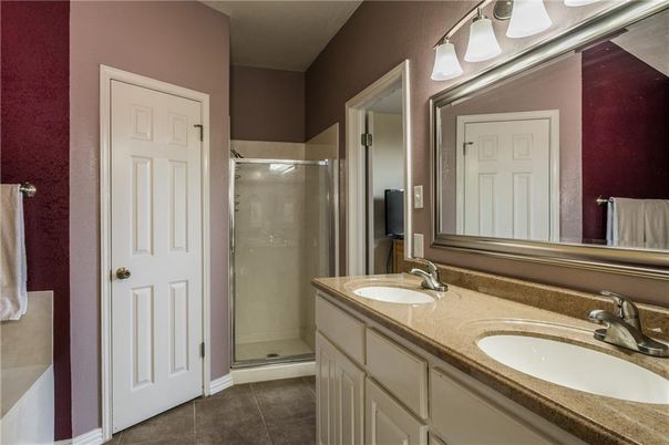 Bathroom, Dual Sink Vanities, Glass Shower, Interior