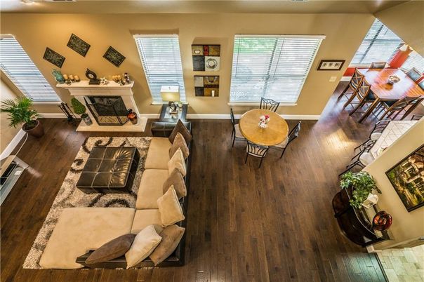 Dining room, Fireplace, Interior, Living room, Wood Texture Flooring