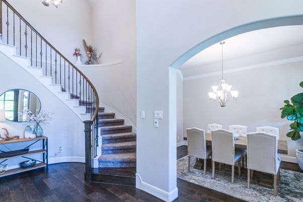 Chandelier, Dining room, Interior, Wood Texture Flooring