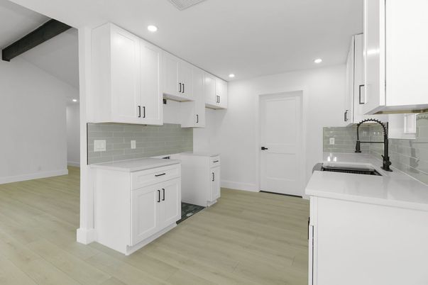 Interior, Kitchen, Recessed Lighting, Wooden Beams, Wood Texture Flooring