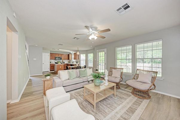 Interior, Kitchen, Living room, Wood Texture Flooring