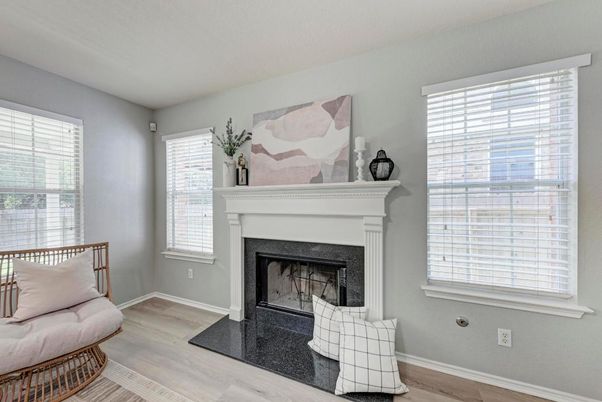 Fireplace, Interior, Wood Texture Flooring