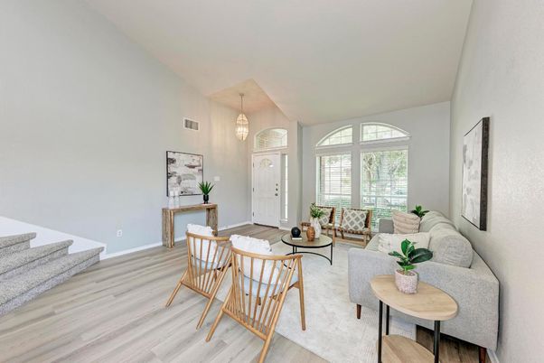 Interior, Living room, Pendant Lights, Wood Texture Flooring