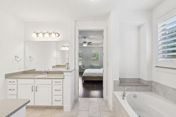 Bathroom, Bedroom, Dual Sink Vanities, Interior, Wood Texture Flooring