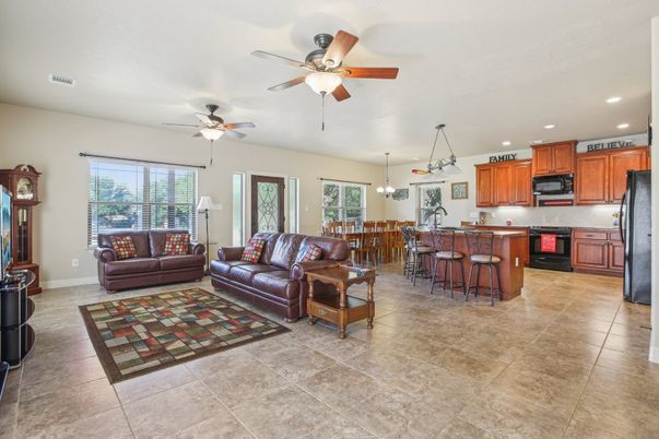 Dining room, Interior, Kitchen, Living room, Pendant Lights, Recessed Lighting