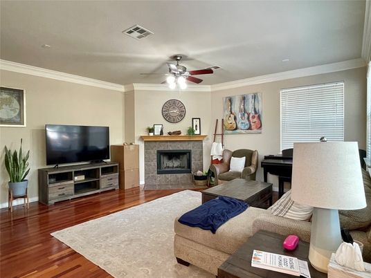 Fireplace, Interior, Living room, Piano, Wood Texture Flooring