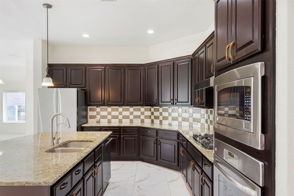 Interior, Kitchen, Marble, Pendant Lights, Recessed Lighting