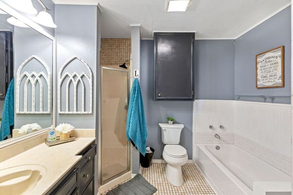 Bathroom, Dual Sink Vanities, Glass Shower, Interior