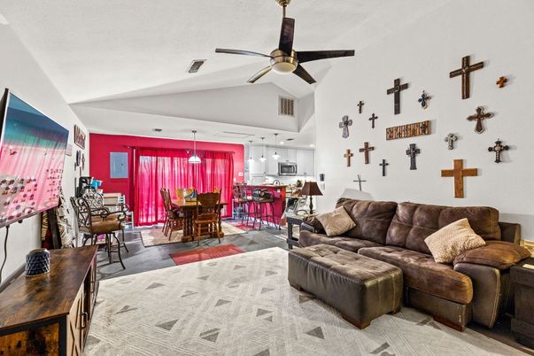 Dining room, Interior, Kitchen, Living room, Pendant Lights