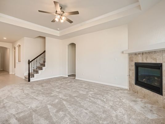 Empty room, Fireplace, Interior, Recessed Lighting