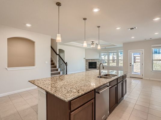 Fireplace, Interior, Kitchen, Pendant Lights, Recessed Lighting