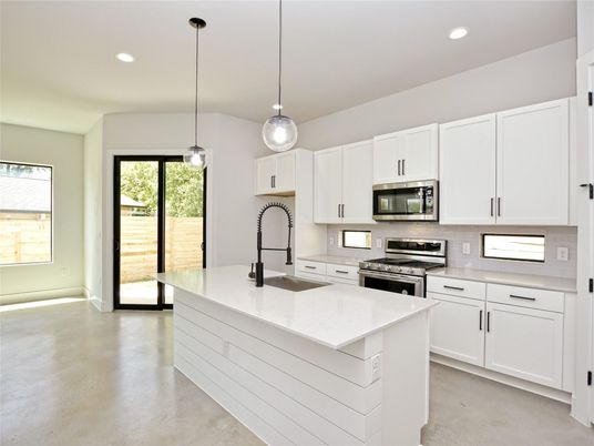 Interior, Kitchen, Pendant Lights, Recessed Lighting, Stainless Steel Appliances