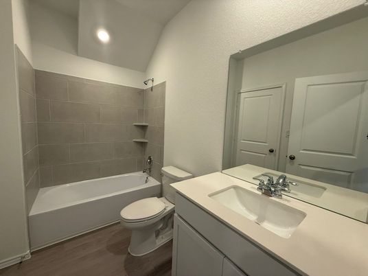 Bathroom, Interior, Recessed Lighting, Wood Texture Flooring
