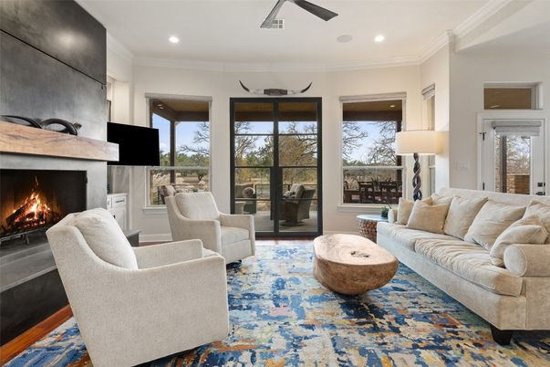 Fireplace, Interior, Living room, Recessed Lighting