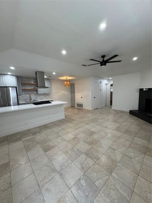 Empty room, Interior, Kitchen, Recessed Lighting