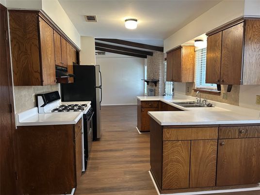 Interior, Kitchen, Wood Texture Flooring