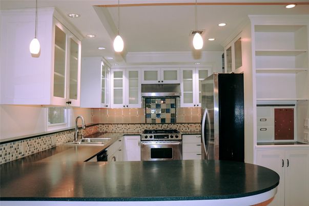 Interior, Kitchen, Pendant Lights, Recessed Lighting, Stainless Steel Appliances