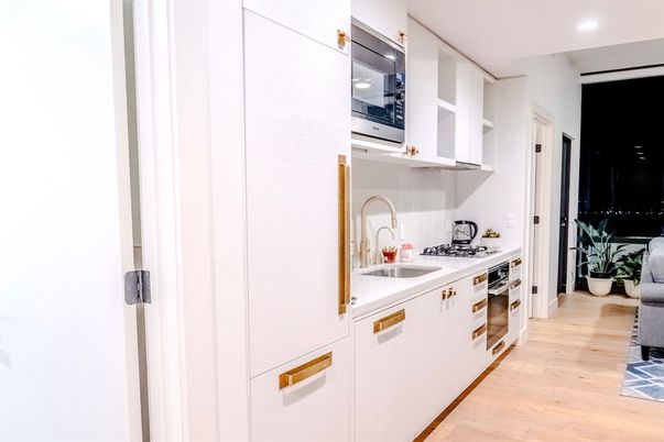 Interior, Kitchen, Recessed Lighting, Wood Texture Flooring