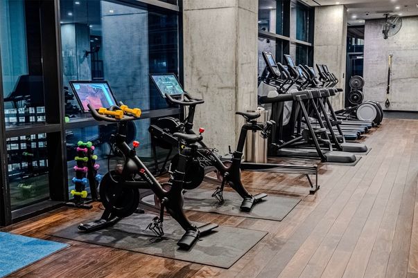 Fitness Equipment, Interior, Wood Texture Flooring