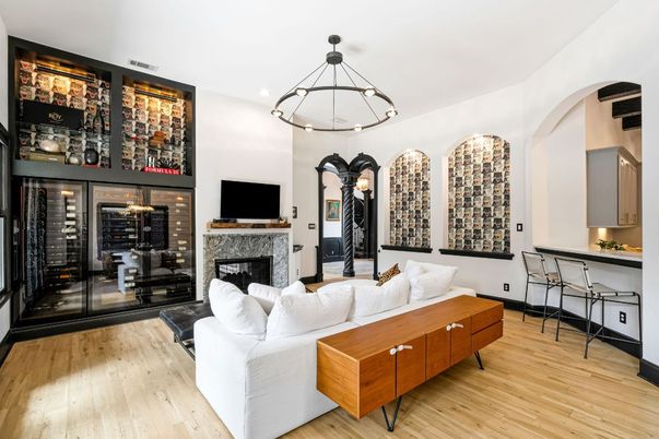 Chandelier, Fireplace, Interior, Living room, Wood Texture Flooring