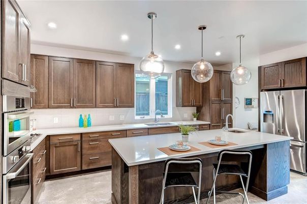 Interior, Kitchen, Pendant Lights, Recessed Lighting, Stainless Steel Appliances