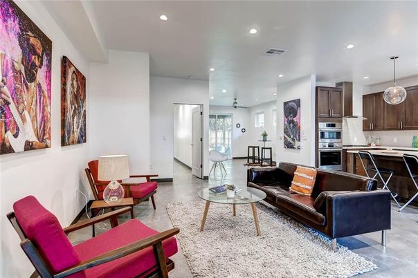 Interior, Kitchen, Living room, Pendant Lights, Recessed Lighting, Stainless Steel Appliances