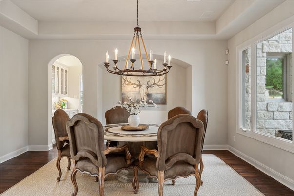 Chandelier, Dining room, Interior, Wood Texture Flooring