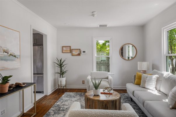 Interior, Living room, Stainless Steel Appliances, Wood Texture Flooring