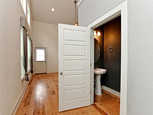 Bathroom, Interior, Recessed Lighting, Wood Texture Flooring