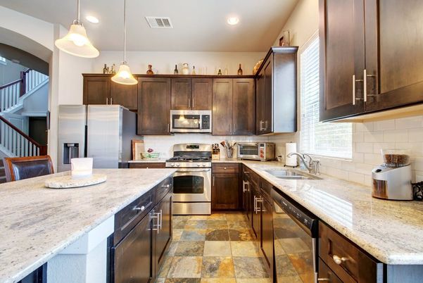 Interior, Kitchen, Pendant Lights, Recessed Lighting, Stainless Steel Appliances