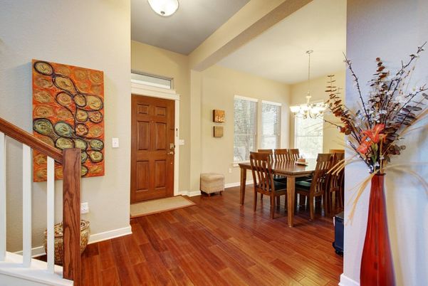 Chandelier, Dining room, Interior, Wood Texture Flooring