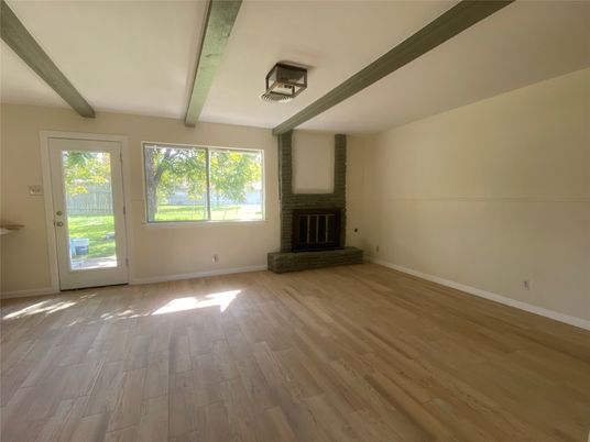 Empty room, Fireplace, Interior, Wood Texture Flooring