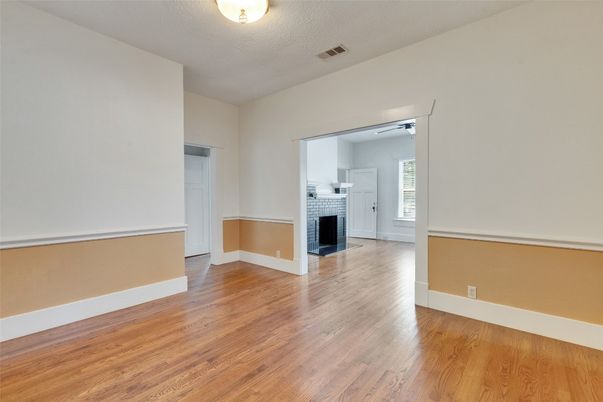 Empty room, Fireplace, Interior, Wood Texture Flooring