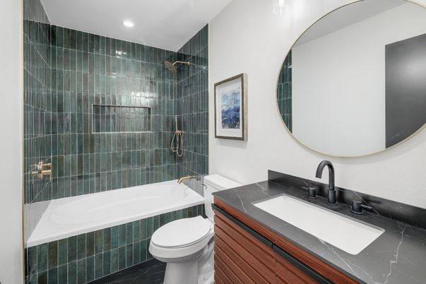 Bathroom, Interior, Marble, Recessed Lighting