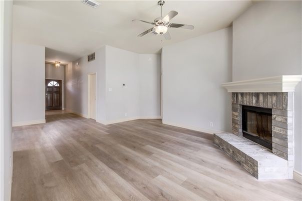 Empty room, Fireplace, Interior, Wood Texture Flooring