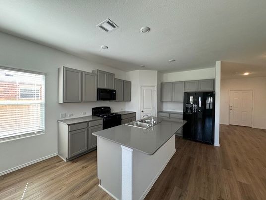 Interior, Kitchen, Recessed Lighting, Wood Texture Flooring