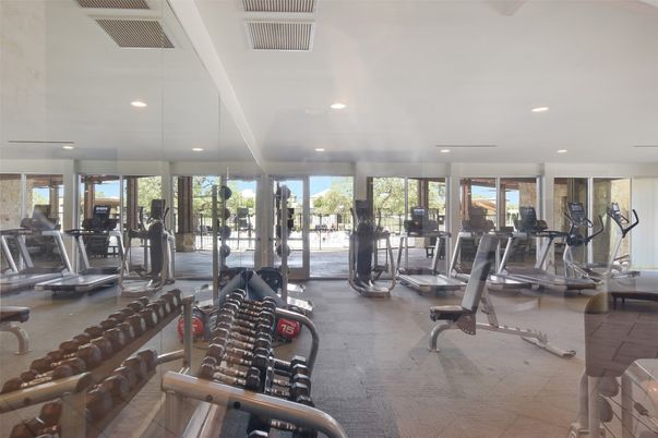 Fitness Equipment, Gym, Interior, Recessed Lighting