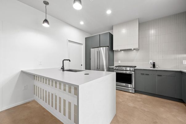 Interior, Kitchen, Pendant Lights, Recessed Lighting, Stainless Steel Appliances