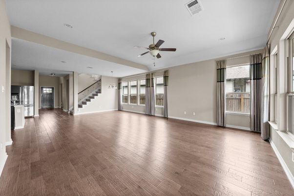 Empty room, Interior, Stainless Steel Appliances, Wood Texture Flooring
