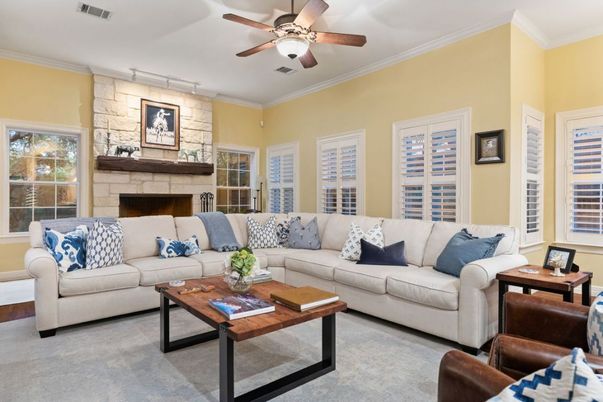 Fireplace, Interior, Living room, Stone Walls