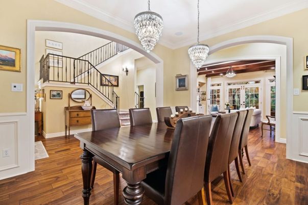 Chandelier, Dining room, Interior, Living room, Wood Texture Flooring