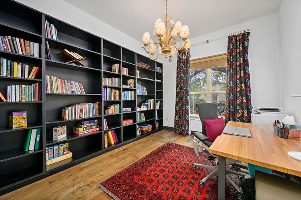 Chandelier, Home Office, Interior, Wood Texture Flooring