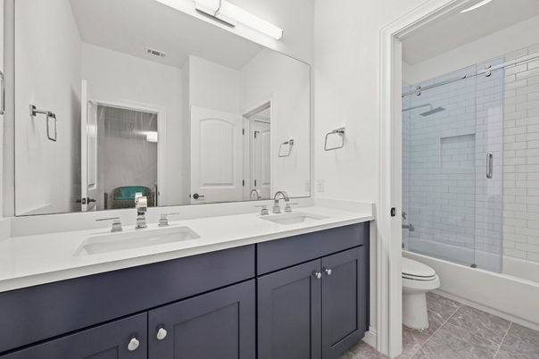 Bathroom, Dual Sink Vanities, Glass Shower, Interior