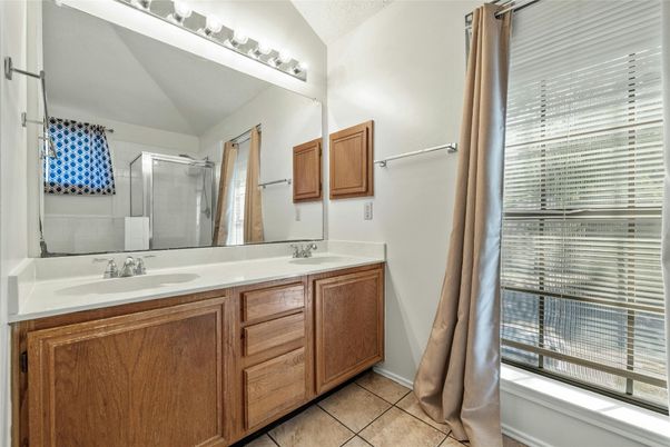 Bathroom, Dual Sink Vanities, Glass Shower, Interior