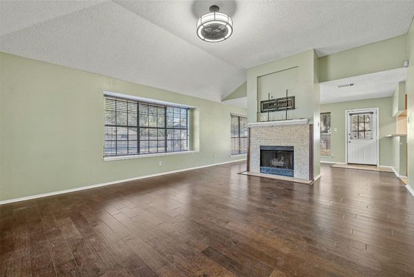 Empty room, Fireplace, Interior, Wood Texture Flooring