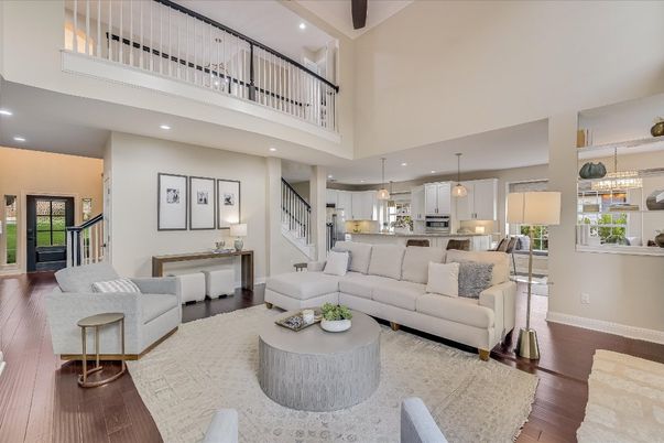 Interior, Kitchen, Living room, Pendant Lights, Recessed Lighting, Wood Texture Flooring